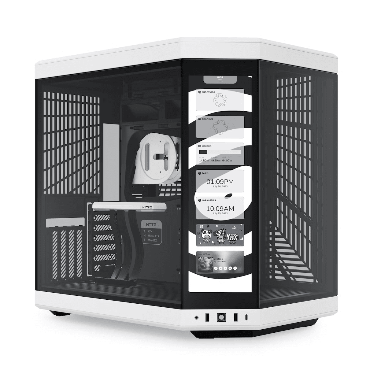 Hyte Y70 Touch Dual Chamber Mid-Tower ATX Case - White - ProTech PCs